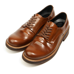 Chaussures Derby pour hommes en cuir de cheval, bout rond, style Oxford, pour mariage, affaires, formelles, faites à la main, élégantes, marron clair - Product Image 3