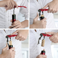 Tire-bouchon professionnel 3-en-1 multicolore de qualité supérieure en acier inoxydable – Ouvre-bouteille de vin portable multicolore