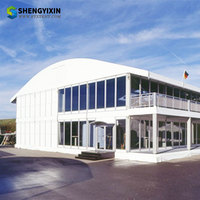 Grande tente transparente à deux étages pour 150 personnes, structure en aluminium, pour fêtes, salons professionnels, mariages, chapiteau de luxe à deux étages en PVC