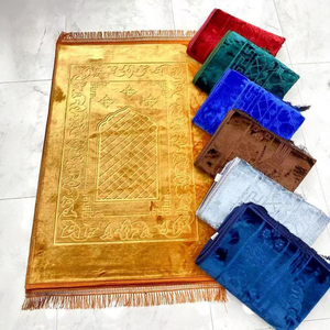 Thảm cầu nguyện dày hơn 80x120cm chăn tôn thờ Hồi giáo màu trơn thảm cầu nguyện dập nổi hồi giáo sajda ramadan Thảm janamaz - Product Image 2