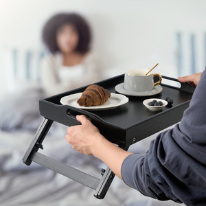 Foldable Waterproof Eco-Friendly Modern Bed Tray with Handles Bamboo Bed <b>Table</b> for <b>Laptop</b> Breakfast & Serving in Bed Sofa - Product Image 2