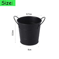 Bucket bunga besi pegangan ganda, panci bunga Set untuk Dekorasi Rumah dan Taman, Pot bunga tanaman logam kokoh