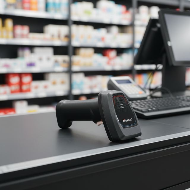 Cost-Effective Qr Barcode Reader Plug and Play Hand Held Wired 1D 2D USB Barcode Scanner with Optional Stand