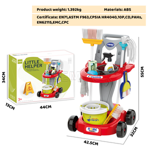 Zhorya Jouets de nettoyage d'imitation avec aspirateur, <span class=keywords><strong>chariot</strong></span> d'outils de ménage, kit de jeu - Product Image 6