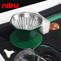 Ensemble de moulin à café manuel NIBU, outils de préparation de café écologiques, coffret cadeau, kit pour débutants et professionnels