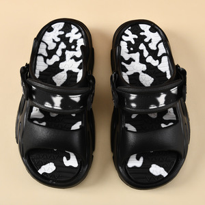 Men's <b>Flat</b> <b>Sandals</b> Thick Sole Non Slip EVA Breathable Summer Outdoor Beach Wear White Green Color Block Adult Size - Product Image 4