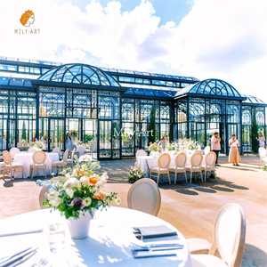 MILY Grand château français Lieu de mariage Gazebo extérieur en fer forgé Serres élégantes Orangeries - Product Image 5
