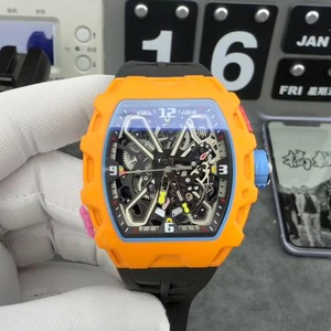 นาฬิกาข้อมือผู้ชาย Unique Trend 3503 สีเหลือง คุณภาพสูง ดีไซน์โครงกระดูก ระบบตูร์บิญอง ออโตเมติก เครื่องกลไก - Product Image 2