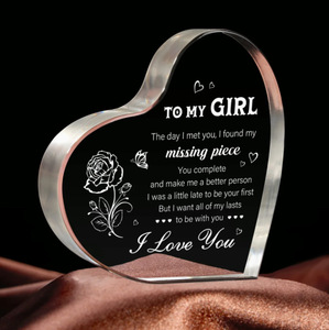 Plaque Cadeau Personnalisée en Acrylique Transparent pour la Saint-Valentin – <span class=keywords><strong>D</strong></span>écoration de Table pour Ma Petite Amie – Vente en Gros - Product Image 3