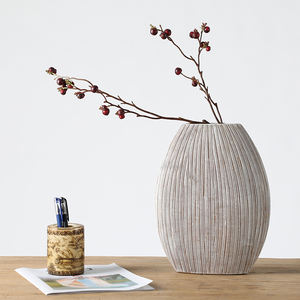 Gran Vaso Nordic Stile di Nuovo Disegno Polyresin Piatto Impresso <span class=keywords><strong>Ovale</strong></span> Vaso Pianta - Product Image 1