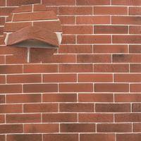 Tuiles de briques fendues flexibles modernes MCM, rouge/gris, revêtement de façade texturé pour la décoration murale extérieure des hôtels