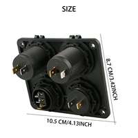 Panel de interruptores basculantes cuadrados 4 en 1, 12V 24V, cargador USB dual, voltímetro, toma de encendedor para vehículos todoterreno, yates y embarcaciones marinas