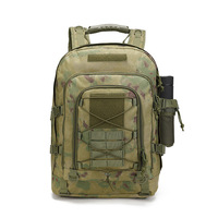 Sac à dos tactique multifonctionnel vintage de grande capacité 65L, doublure en polyester, fermeture à glissière pour la randonnée et l'alpinisme