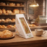 Boîte à sandwich personnalisée en gros avec logo, conteneur alimentaire biodégradable pour les sandwicheries et la restauration