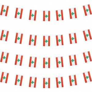 Outdoors Lebanon <b>Flags</b> Small Mini Pennant String Banner Festival Decorations 62.3 Feet 30 <b>Flags</b> Aluminum Flagpoles Polyester - Product Image 1