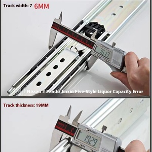 Rail de glissière de tiroir à extension complète à trois sections, robuste, autobloquant, 76 mm, capacité de charge supérieure à 200 kg, guide de rail pour cuisine, extérieur - Product Image 4
