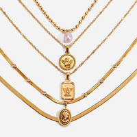 Collar con Colgante de Ángel de Acero Inoxidable, Chapado en Oro de 18k, Diseño Geométrico de Alas, Engaste Pavé, Joyería de Regalo, Collares de Moda
