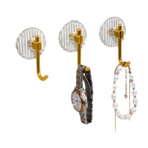 Adhesive Hooks Gold Silver J Hook Modern Design Easy Installation Bathroom Wall Door Robe Hooks Strong Adhesive No Drilling - Product Image 2