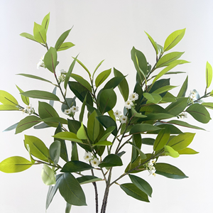 All'ingrosso artificiale vero tocco in lattice foglie di gelsomino 80cm rami verdi di lunga durata per la laurea del ringraziamento di nozze - Product Image 6