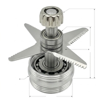 Ensemble de lames de rechange en acier inoxydable à 8 feuilles pour mixeur, axe long de coupe haute vitesse pour mixeur domestique et commercial