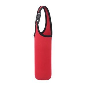 Manchon isotherme en néoprène pour bouteille avec logo personnalisé, poignée à boucle et porte-gobelet pour articles de plein air - Product Image 5