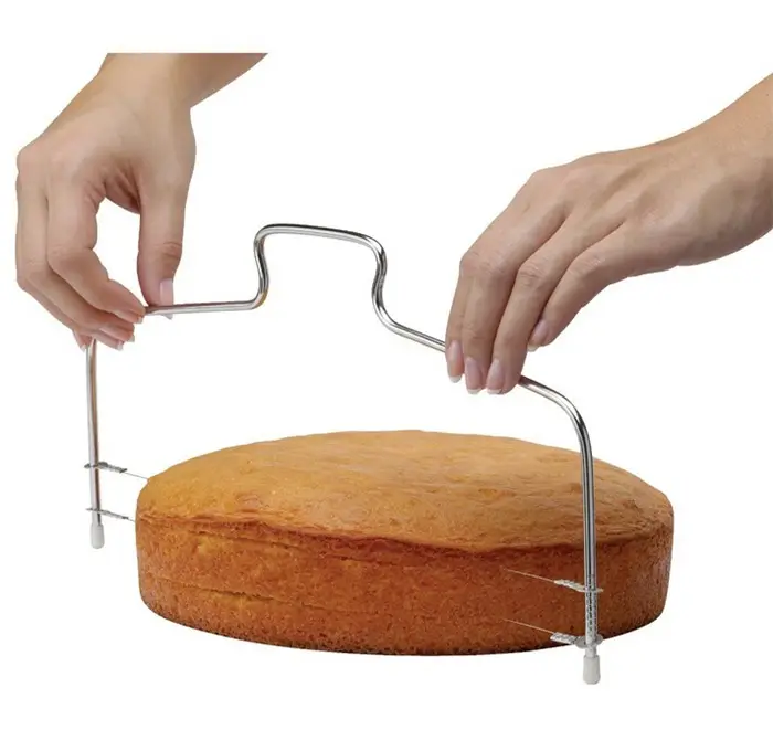 Groothandel Rvs Cake Slicer Cake Tussenlaag Bakken Leveler Tools Gescheiden Laag Twee Lijn Cake Cutter