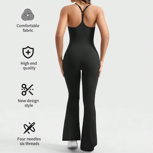Service OEM : Combinaison de sport pour <span class=keywords><strong>femme</strong></span>, vêtements de yoga, ensembles de fitness, combinaisons, extensible dans les quatre sens (Spandex/Nylon) - Product Image 4