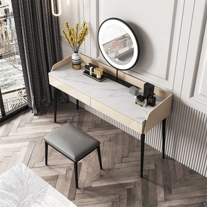 <span class=keywords><strong>Bureau</strong></span> rose adorable pour fille avec miroir, coiffeuse de luxe, table de maquillage avec miroir et tabouret - Product Image 3