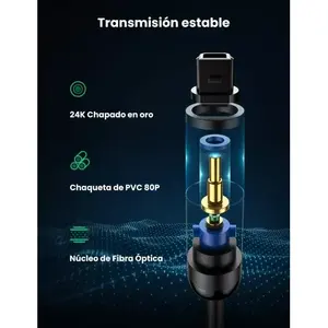 Câble audio numérique Toslink à fibre optique Ugreen 3M, diamètre 4 mm, couleur noire, transmission audio haute vitesse pour home cinéma S - Product Image 4