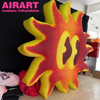 Ballon gonflable en forme de dessin animé de tarte solaire pour festival culinaire, fleur de soleil gonflable suspendue pour idée de décoration de petite fête intérieure