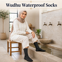 Chaussettes imperméables Wudhu pour la prière musulmane, chaussettes d'ablution respirantes à 3 couches, chaussettes islamiques imperméables, logo personnalisé OEM, vente en gros