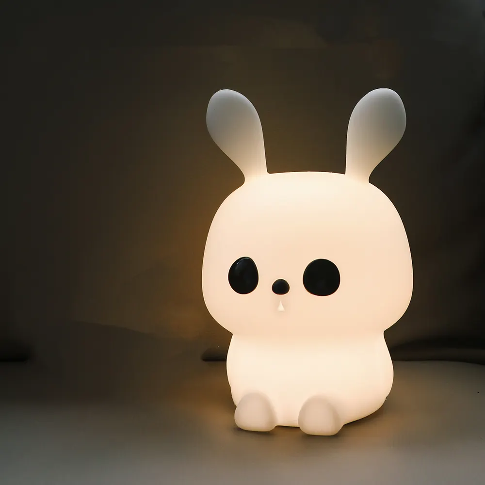 Kids Gift Portable Soft Cute Bunny Silicone Rabbit Night Light