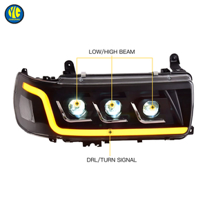 Faros Delanteros YU GUANG para <span class=keywords><strong>Toyota</strong></span> <span class=keywords><strong>LC</strong></span> 80 Lc80, Modelos 1990-2002, Actualización de Lámparas Delanteras LED de 3 Lentes, Serie Land Cruiser 80 - Product Image 3