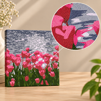 Kit de Peinture par Numéros pour Adultes DIY Peinture Personnalisée sur Toile Château Noël Tortue Facile Mini avec Cadre et Chevalet