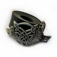 Bullzine - Pare-chocs de camion en alliage de zinc, tête de loup de style western, nœud celtique, nouveau modèle FP-03742