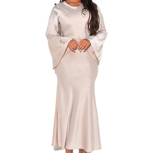 Robe décontractée en satin pour femme, coupe régulière, imprimé floral numérique, lavable, qualité supérieure, personnalisable en gros (OEM) - Product Image 5