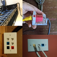 Adaptador de conector trapezoidal sin herramientas RJ45 Cat5e, esquema de cableado codificado por colores, soporte a presión, piezas de Telecomunicaciones
