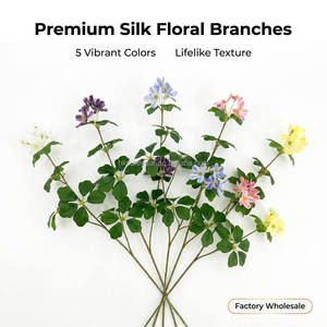 Ornamental decor, artificial flowers, small branches, Guanyin lotus, furniture faux flowers, wedding props, simulated greenery f - Product Image 5