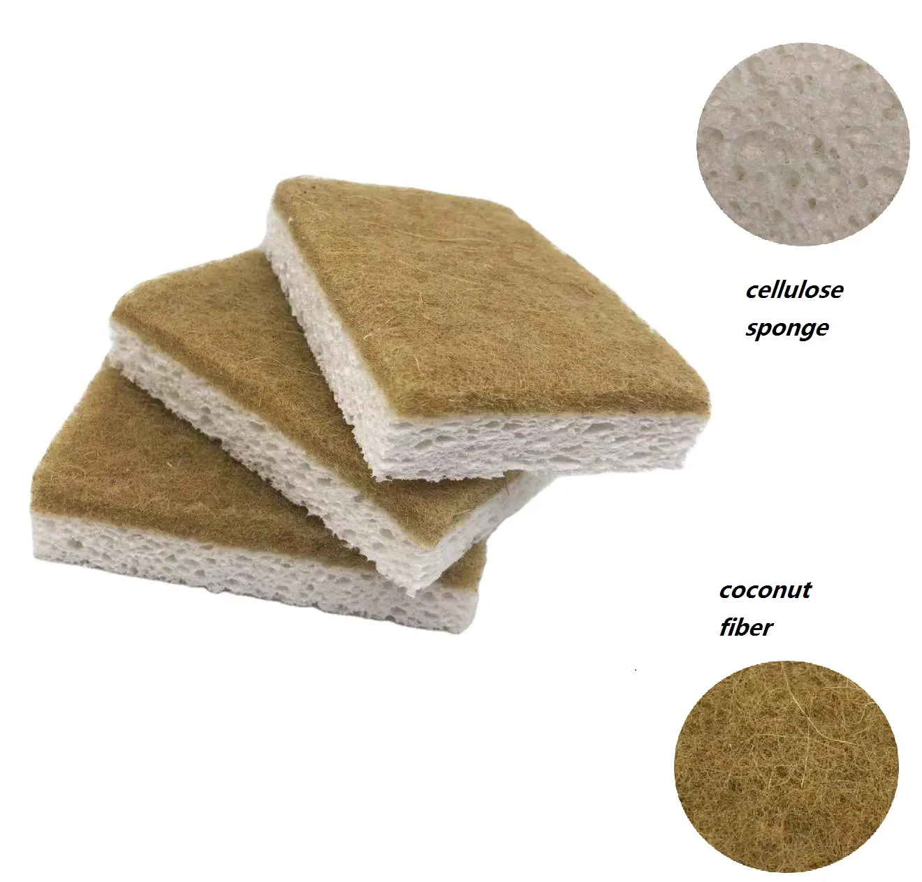 Eco-friendly Coconut Complex Cellulose Sponge Natural Dish Cellulose Cleaning Kitchen Sponge Eco Sisal Scourer