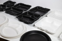 Boîte à lunch américaine Packtastic de 9 pouces à compartiment unique, boîte d'emballage alimentaire en plastique monobloc, boîte à emporter MFPP, boîte à burger