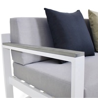 Weiß Günstige Moderne L-Form Garten Schnitts itz Couch Möbel Außen terrasse Aluminium Lounge Ecksofa Set für den Außenbereich
