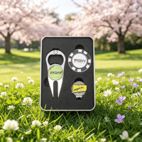 Nouveautés : Outil de réparation de divots blanc multi-formes à sublimation, design original, avec marqueur de balle