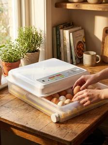 Fully Automatic Incubator with 98% Hatching Rate for 48/56/64 Eggs Dual Power Supply 52.5x46.5x24cm 4.1kg 6-Month Warranty - Product Image 2