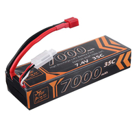 Batterie au Lithium polymère avec coque Rechargeable pour voitures télécommandées 2S 35C 7000mAh 7.4V batterie à haut débit