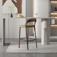 Tabouret de bar moderne en bois massif de luxe léger, chaise haute pour bar, salle à manger, extérieur et maison
