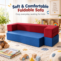Canapé modulable bloc-couleur, housses amovibles à zip, assise en mousse compressible, canapé de sol pour salon et lounge