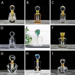 Bouteilles de parfum carrées en cristal clair Bouteilles d'huile vides en pierre précieuse d'agate chic 6ml 12ml Mini 1ml 2ml 3ml Bouteille de parfum de <span class=keywords><strong>poche</strong></span> en sac - Product Image 1