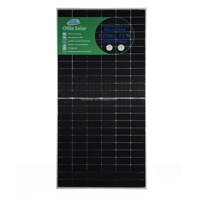 OLLIN SOLAR Solar Panel 580W 585W 590W N Type 16bb 182mm Mono Crystalline Half Cell 25 Years Hot Sale TUV CE IEC Certificates