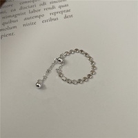 Anillo Apilable Ajustable de Plata de Ley S925 con Cuentas Delicadas Estilo Coreano para Mujer, Joyería Ada, Venta al por Mayor