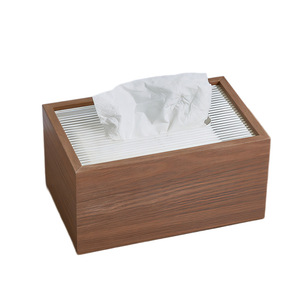Caja de pañuelos de escritorio con diseño de madera de nogal, multiusos, práctica para sala de estar, dormitorio, mesa de centro, almacenamiento - Product Image 5